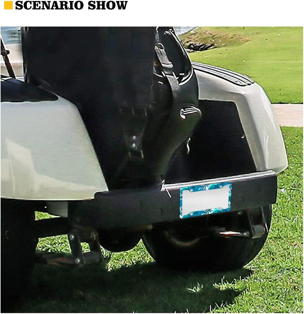 Horeset Wave Palm Tree Bauhinia Print License Plate Frame for Women,car Licenses Plate Covers for License Tag